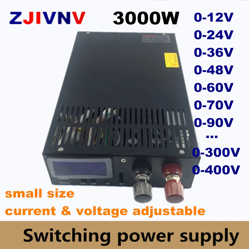 3000W Switching power supply 0-12V 15V 24V 36V 48V 60V 80V 90V 110V 150V 220V 300V 350V AC-DC POWER SUPPLY voltage adjustable