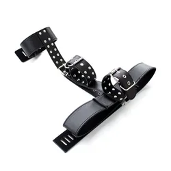 Slave Leather Upper Body Harness Bondage Strap Belts with Behind Back Handcuffs Collar Restraints for Bdsm Erotic Games Sex Toys