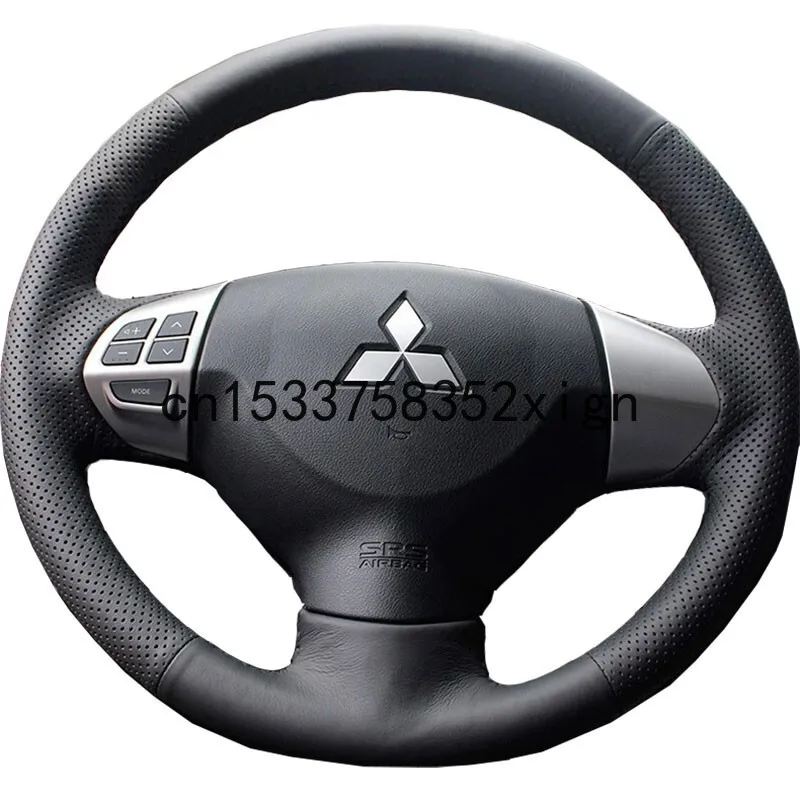 DIY custom car leather hand-sewn steering wheel cover For Mitsubishi ASX lancer Outlander non-slip comfortable car wheel cover