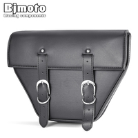 BJMOTO Universal  PU Leather Bag Motorcycle Motorbike Saddlebags Storage Tool Pouch Scooter Custom Chopper Bobber Cruiser ATV