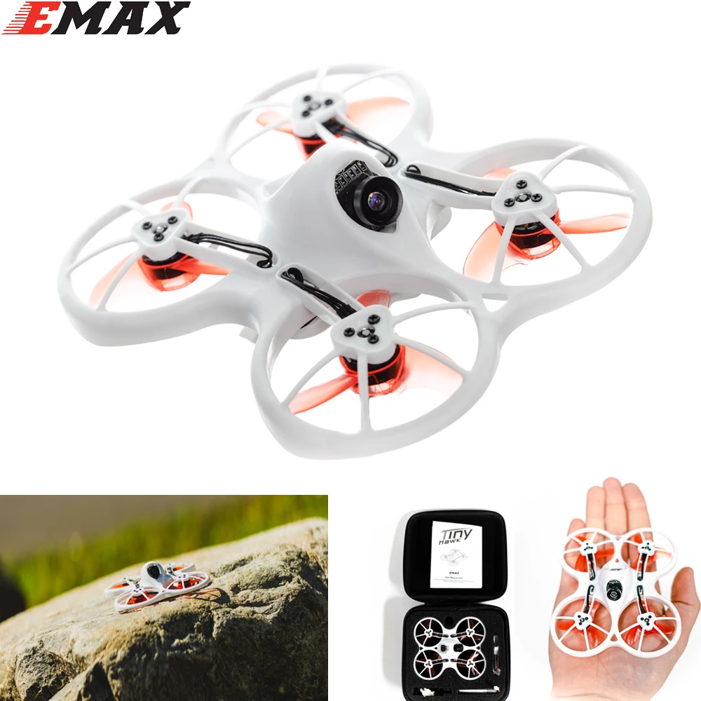 Emax Tinyhawk 75mm F4 Magnum Mini 5.8G Indoor FPV Racing Drone con fotocamera RC Drone 2 ~ 3S versione RTF con 2 paia di oggetti di scena per regalo