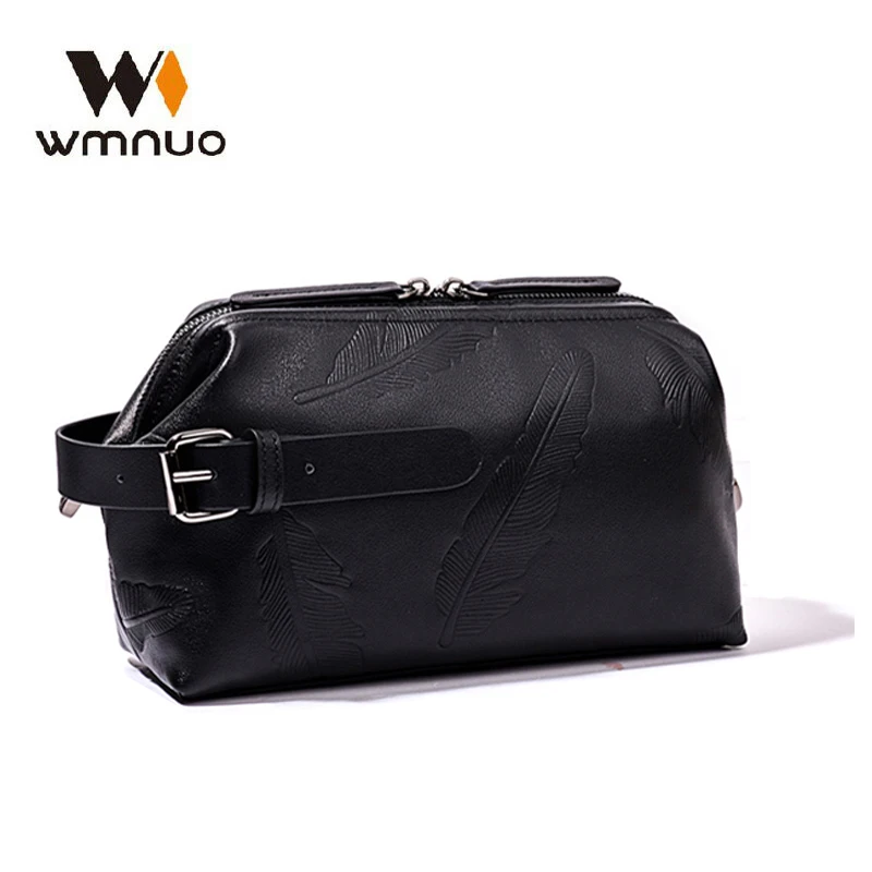 Wmnuo Handbags Men Genuine Leather Men Clutch Wallets Cow Leather Fashion Male Casual Bag Designer Ipad Phone Bag Card Holder