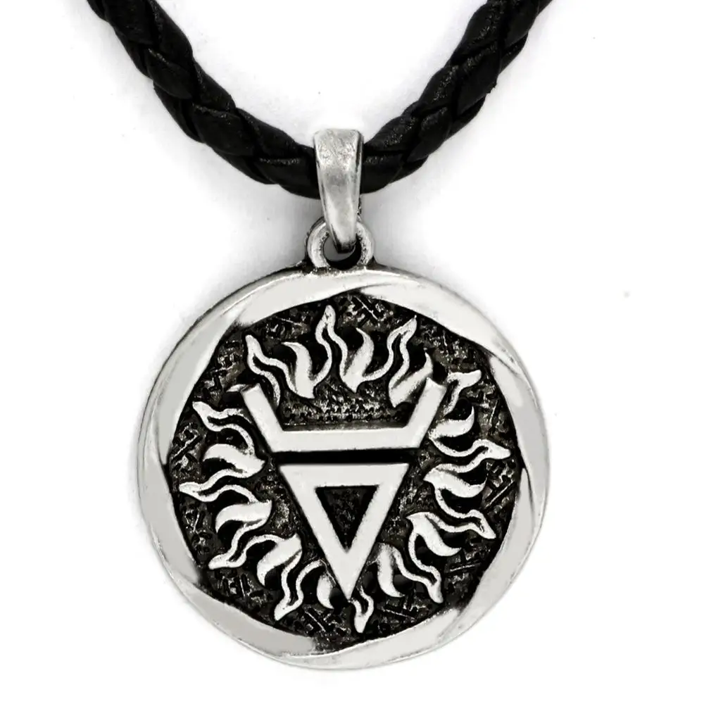 Antiquing Veles Symbol Weles Choker Sun of God Talisman Pendant Statement Necklace Men Slavic Amulet Religion Viking Necklaces