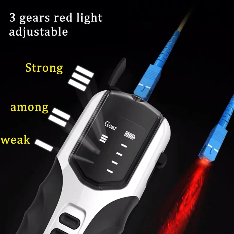 Bolígrafo probador de fibra óptica tipo VFL, láser rojo óptico, bolígrafo de luz roja de fibra óptica ajustable, localizador Visual de fallos, recargable, 5-30MW