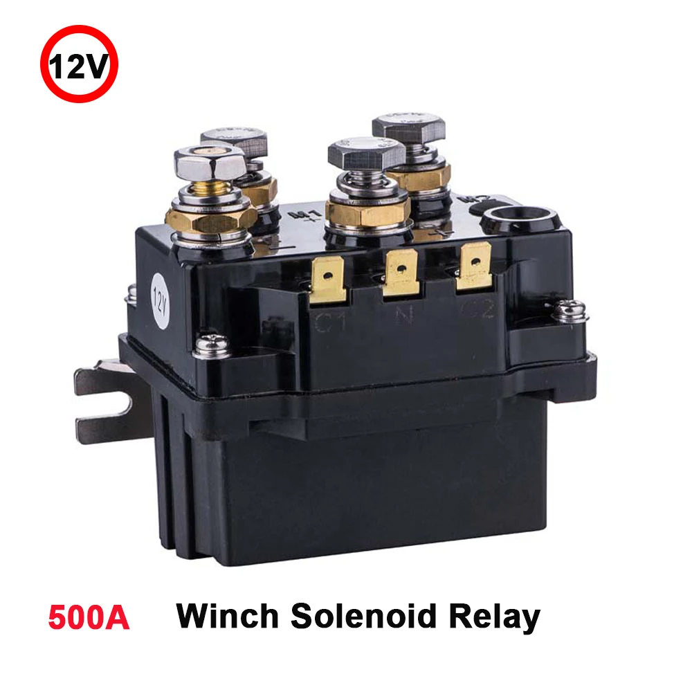 

12V 500A Universal Winch Contactor Solenoid Relay Controller IP67 Waterproof Universal For 1500-5000lb Winches