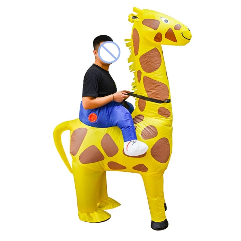 Inflatable Giraffe Riding Costume PVC Costume Performance Full Body Ride-on Costume Halloween Cosplay Party Props P31B