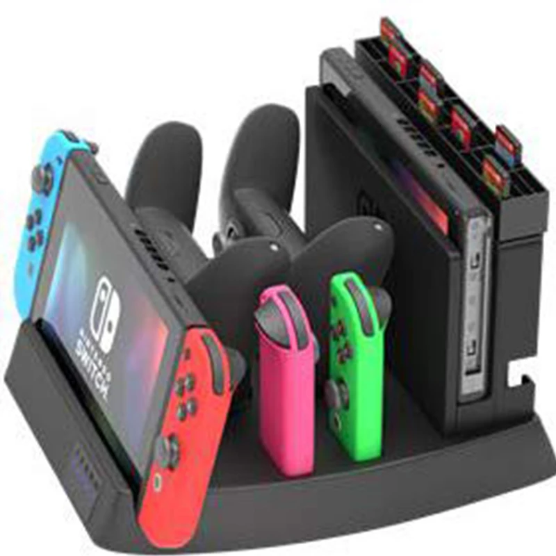 Für NS Schalter Konsole Pro Controller Lade Dock Stehen 6 Spiel Disc Lagerung für Nintendo Schalter Nintendoswitch NS Zubehör