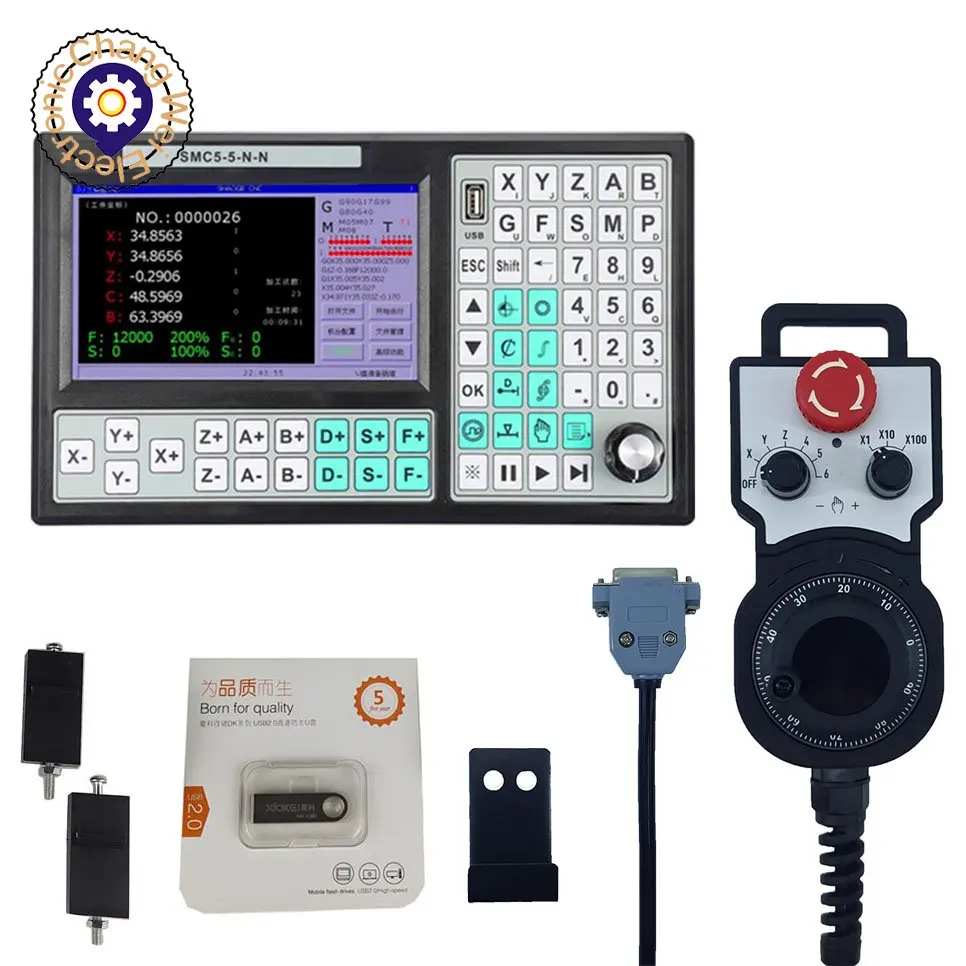 

The CNC offline controller SMC5-5-N-N 5-axis set 500KHz RTCP motion control system+6axis handwheel instead of mach3 cyclmotion