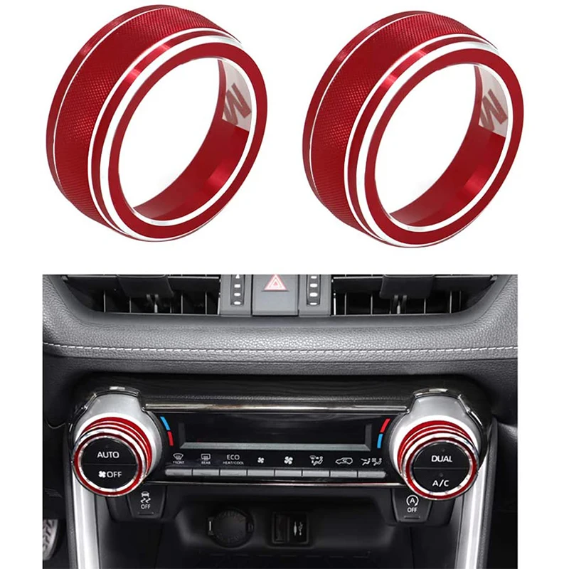 

2x for Toyota RAV4 Rav 4 XA50 2019 2020 2021 Aluminum Alloy AC Air Condition Switch Knob Button Ring Trim Cover Car Accessories