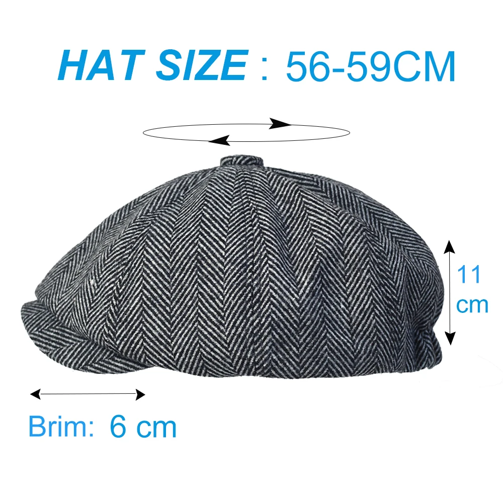 Newsboy Caps Men Vintage Herringbone Octagon Cap Peaky Blinders Hat Women Berets Gatsby Flat Hat British Painters Hats