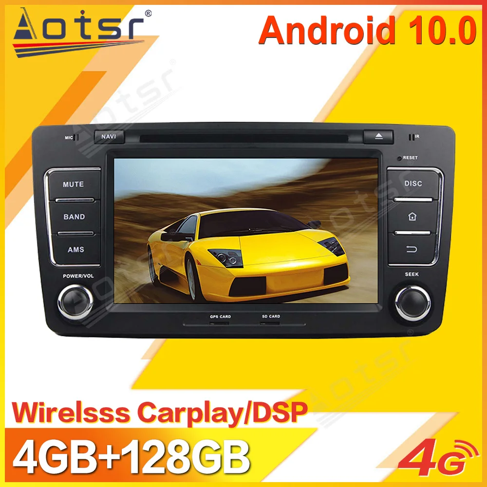 128G Android Car Multimedia Stereo Player For Skoda Octavia 2012 Tape Radio Recorder Video Auto GPS Navi Head Unit No 2Din 2 Din