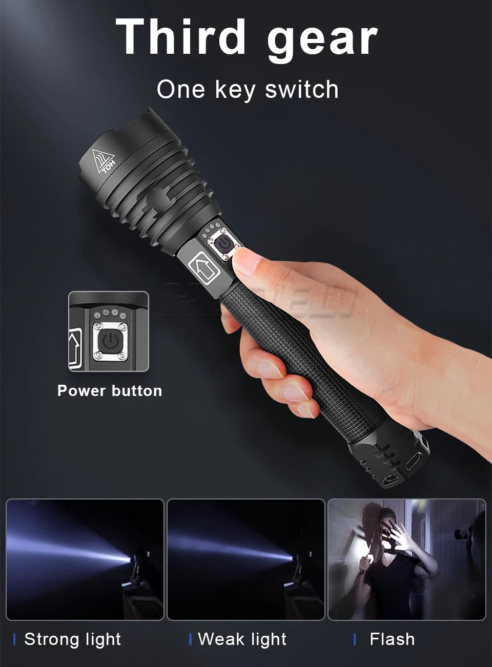 9000 Lumens XHP90.3 Hunting Powerful Led Flashlight Powerful Rechargeable USB Torch CREE-XHP50.2 18650 26650 Battery Lantern