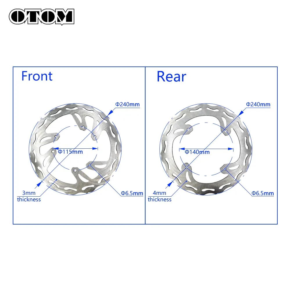 OTOM 240mm Stainless Steel Rotor Disc Brake Motorcycle Front Rear Floating Brake Discs For HONDA CR125R CR250R CRF250R CRF450X