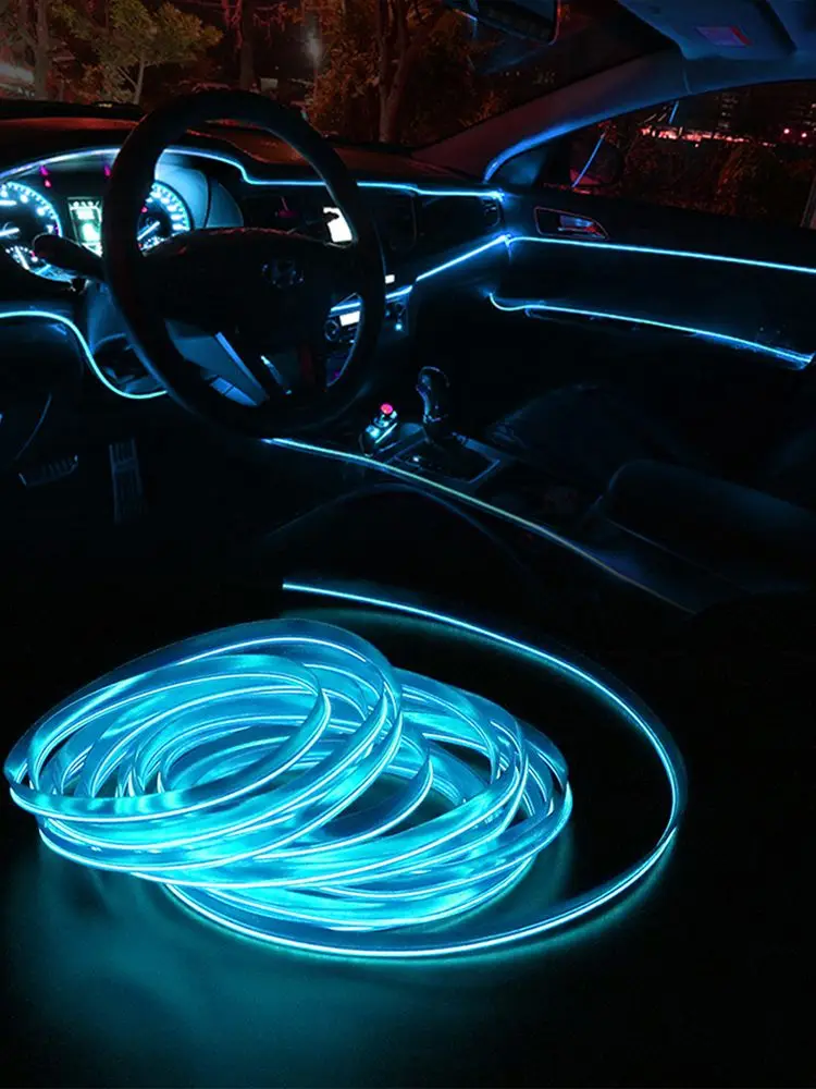 

Car Decoration lamp Flexible Tube Interior Decorative Light Ambient Dashboard Reading Rope Line Flexible Lamp Neon LED Strips