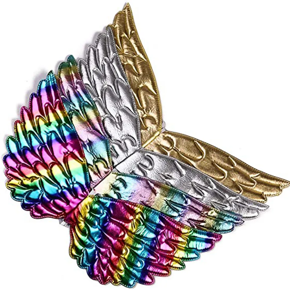 Girls Unicorn Fairy Rainbow Wings for Kids Princess Costume Accessories Birthday Halloween Party Cosplay