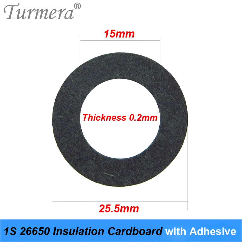 Turmera 18650 Battery Insulator Insulation Ring Adhesive Cardboard Paper for 18650 21700 26650 32700 Lifepo4 Battery Pack Use M2