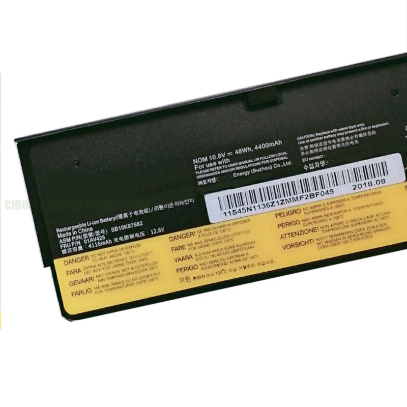 CP Laptop Battery 01AV423  01AV427 01AV425 24Wh/72wh/44Wh SB10K97584 SB10K97597 For ThinkPad T470 T480 T570 T580 P51S P52S Serie