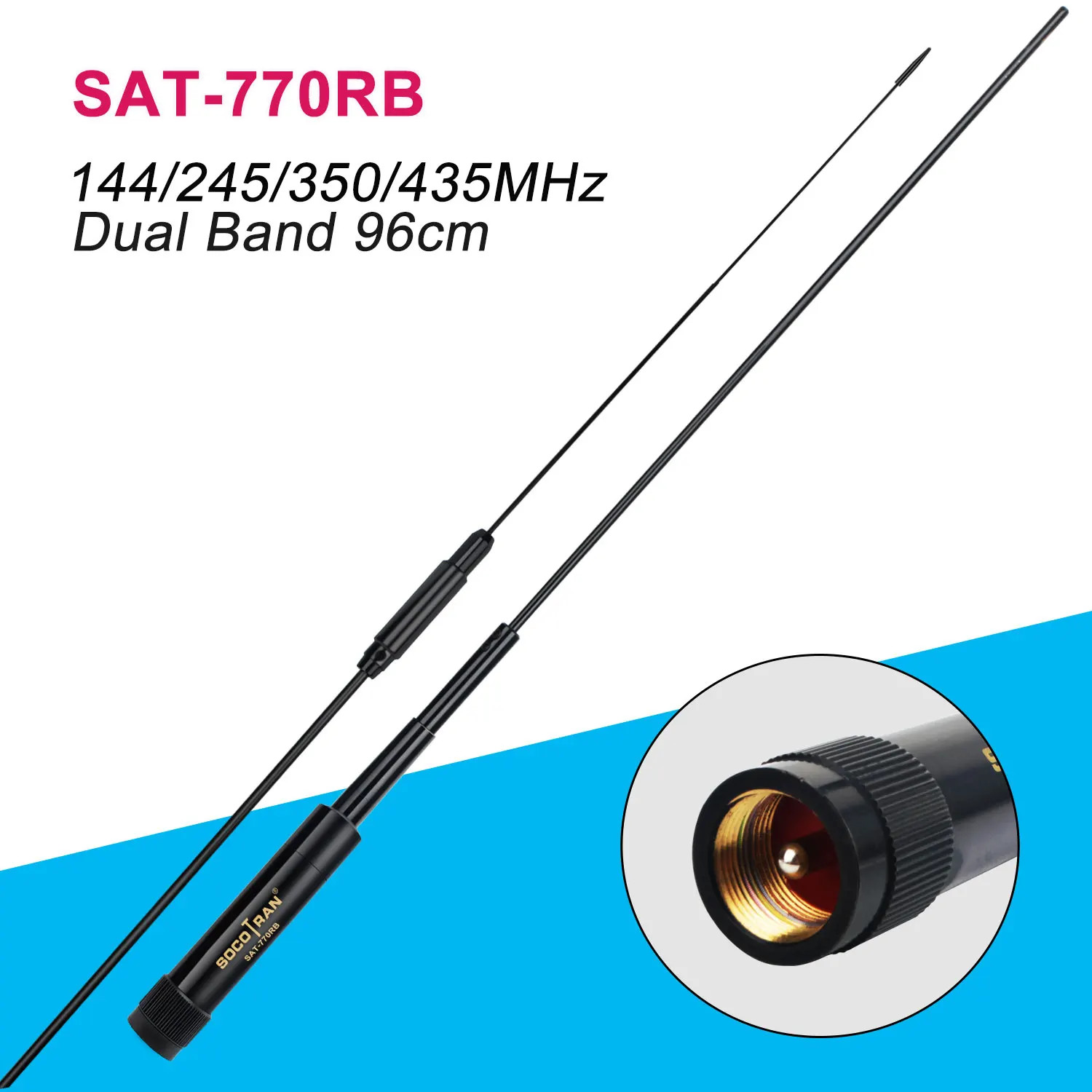 

Socotran D9000 Dual Band UHF/VHF High sensitivity Walkie Talkie Mobile Car Radio High gain car Antenna SAT-770RB