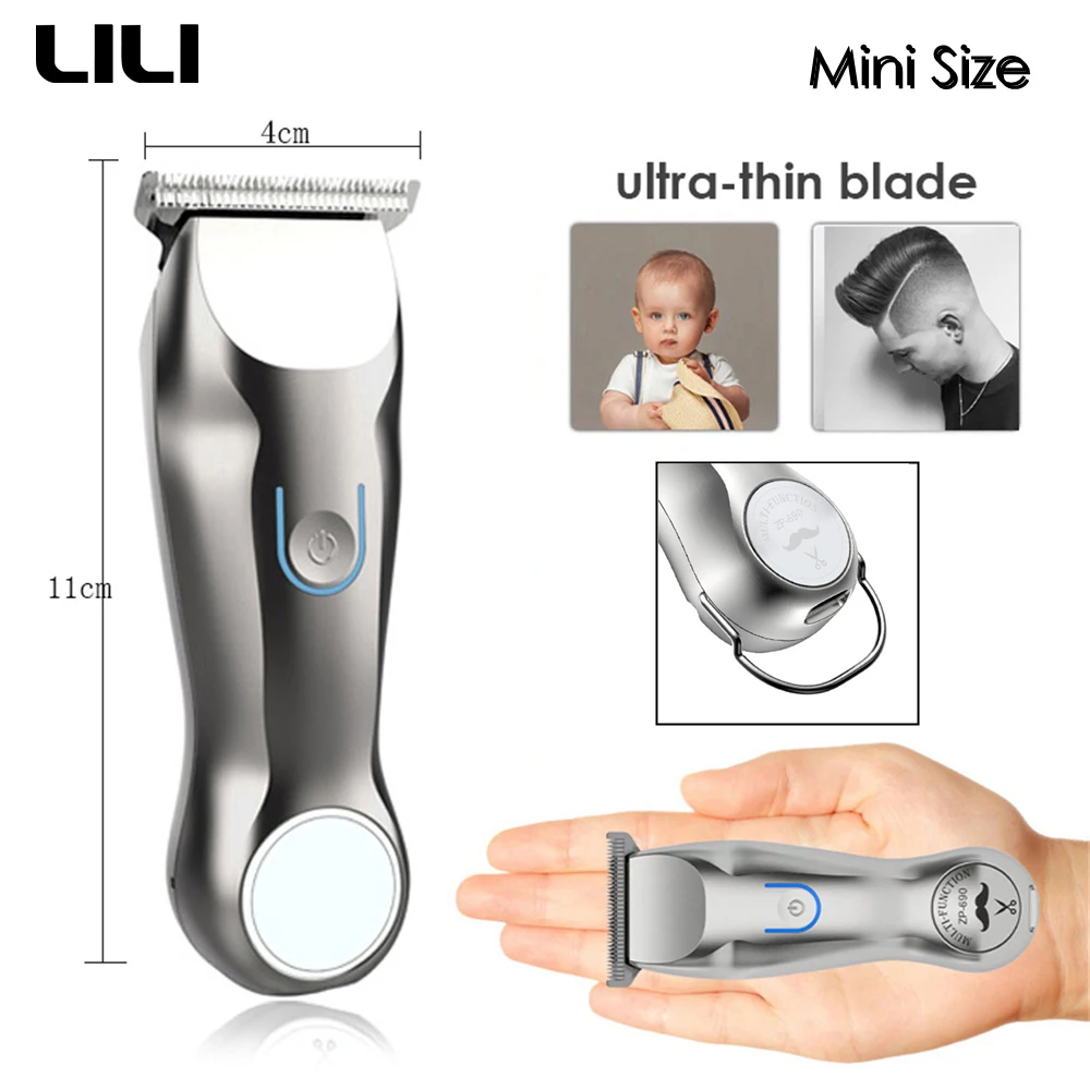 LILI Mini Professional USB Rechargeable Hair Clipper Electric Hair Trimmer for Men Beard Shaving Machine 0mm Barber Haircut Tool