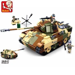 725PCS WW2 Army Panzerkampfwagen V Panther Medium Tank Building Blocks Sets Military Weapon War Bricks Educational Toys for Boys