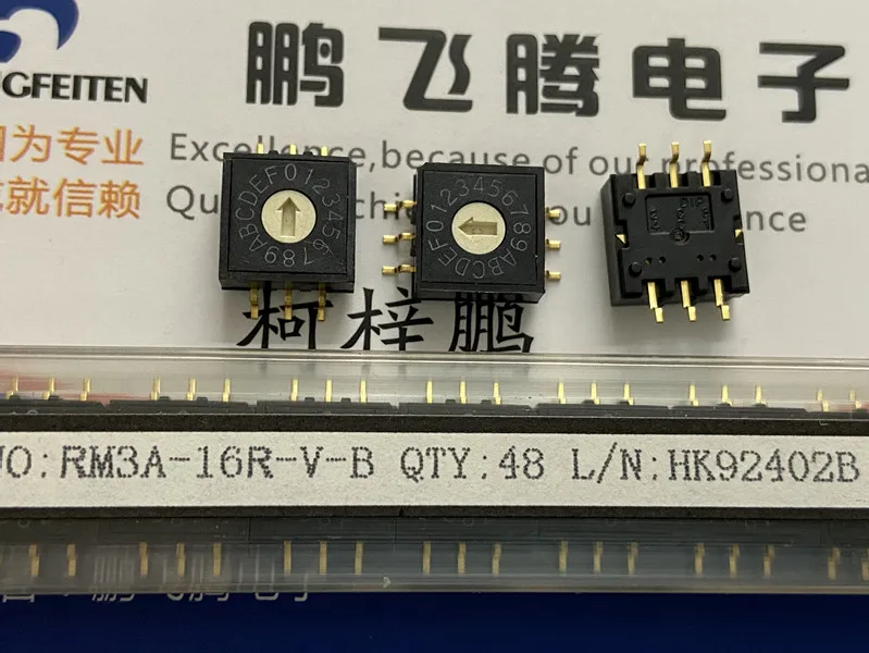 1PCS Taiwan Yuanda DIP RM3A-16R-V-B 0-F/16 bit rotary coding switch 3: 3 pin position positive code top adjustment patch 6 feet