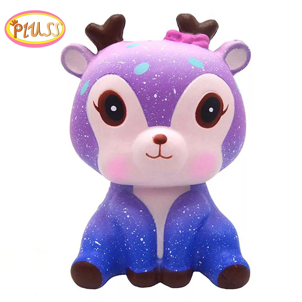 Cute Galaxy Deer Animal Squishy Cream Scented Squeeze Toys Strap Funny Gadgets Anti Stress Novelty Toy Giift Kids