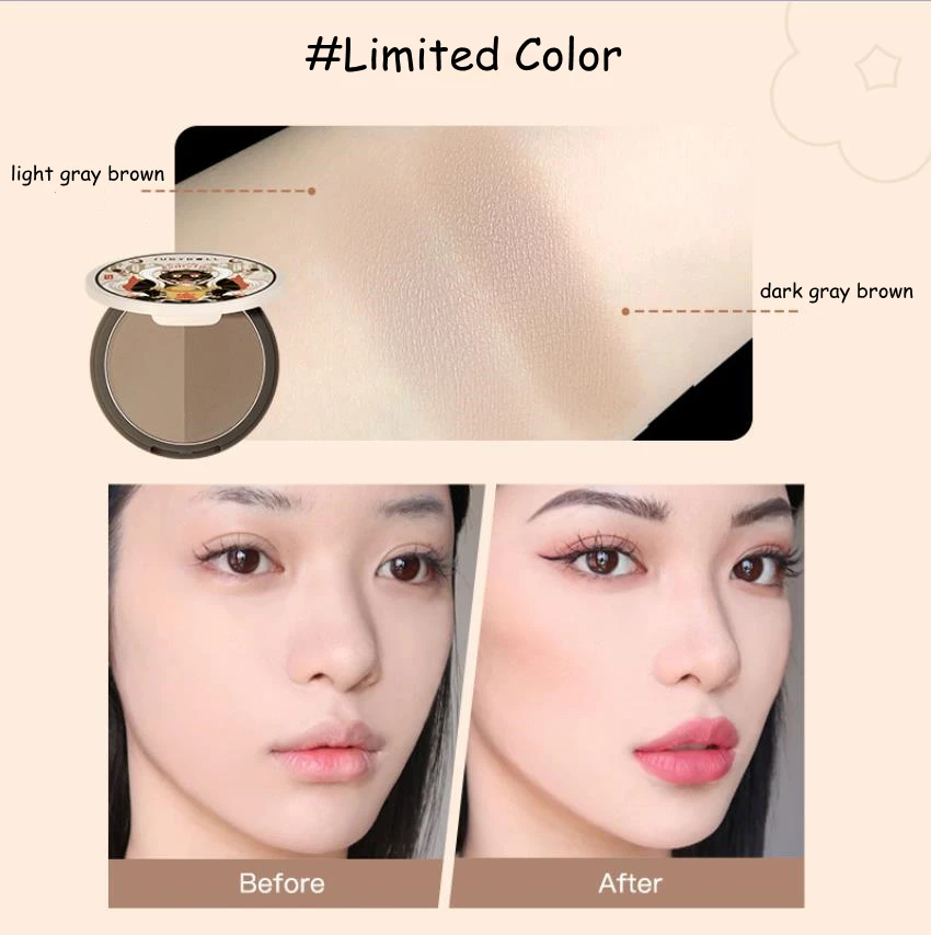 Judydoll Face Makup 2 Color Contour Palette Bronzer Long-lasting 3d V Face Nose Shadow Hairline Power Waterproof Contour