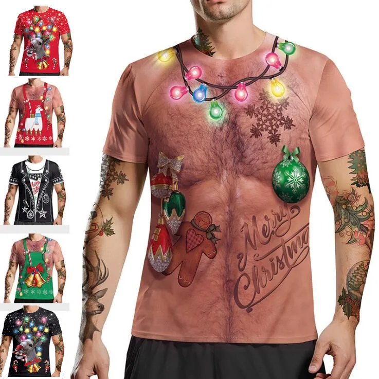 Ugly Christmas T Shirt Men Short Sleeved T Shirt Plus Size Male Funny T-Shirt Unisex Jersey Tops Summer T Shirts Christmas Cloth