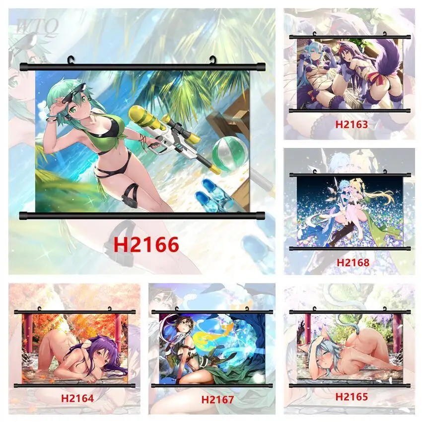 Sword Art Online  Konno Yuuki Sinon Asada Shino Wall Poster Anime Posters Canvas Painting Wall Decor Wall Art Picture Home Decor