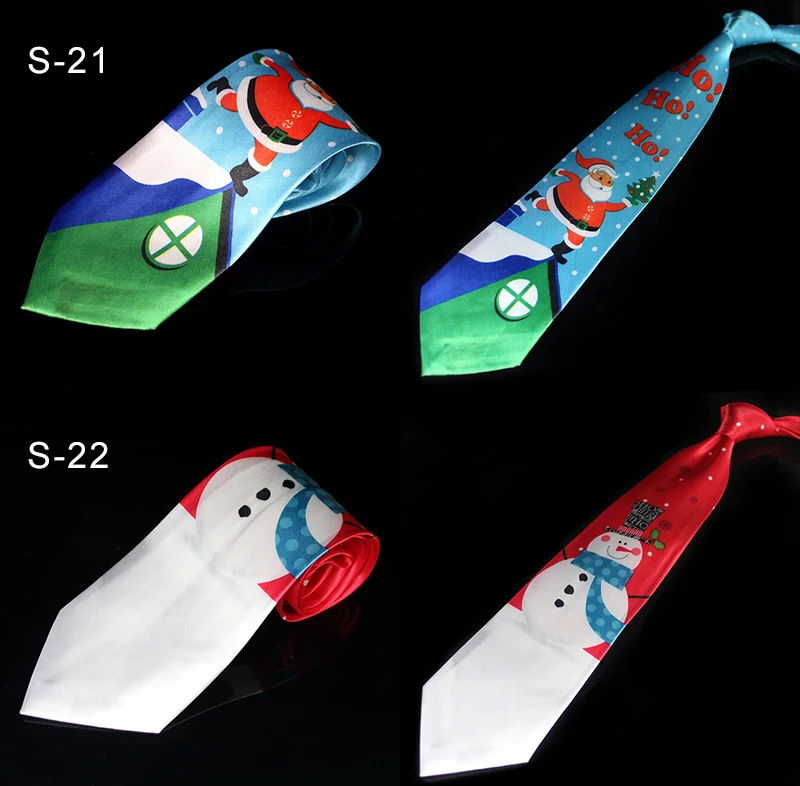 Neuartiges Design Weihnachtskrawatten Rot Hochwertige Bedruckte Krawatte Halloween Weihnachtsbaum Schneemann Elch Krawatte Für Männer Weihnachtsgeschenk – Detail 11