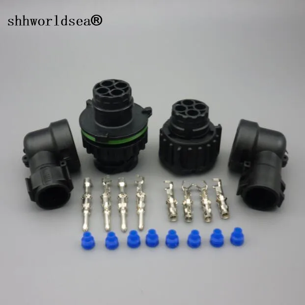 Shhworldsea 1sets 4 pin round for HOWO A7 odometer speed sensor plug sealed auto connector 1-967325-1 with cable Sheath 965783