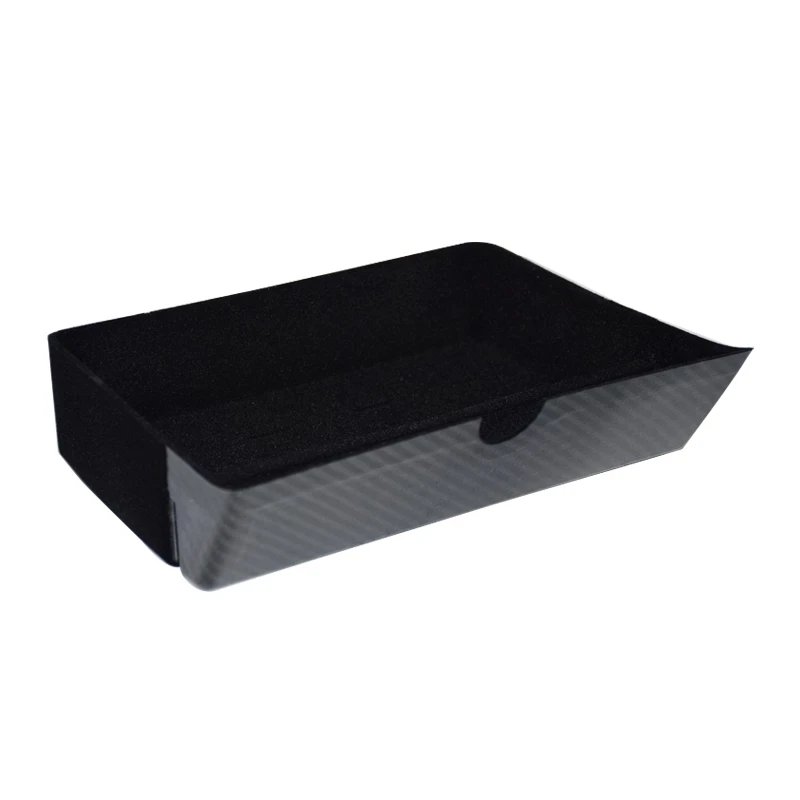 LHD ABS Carbon Texture Car Center Console Storage Box For Tesla Model X/S 2012-2019 Drawer Tray Cubby For Tesla Storage Box