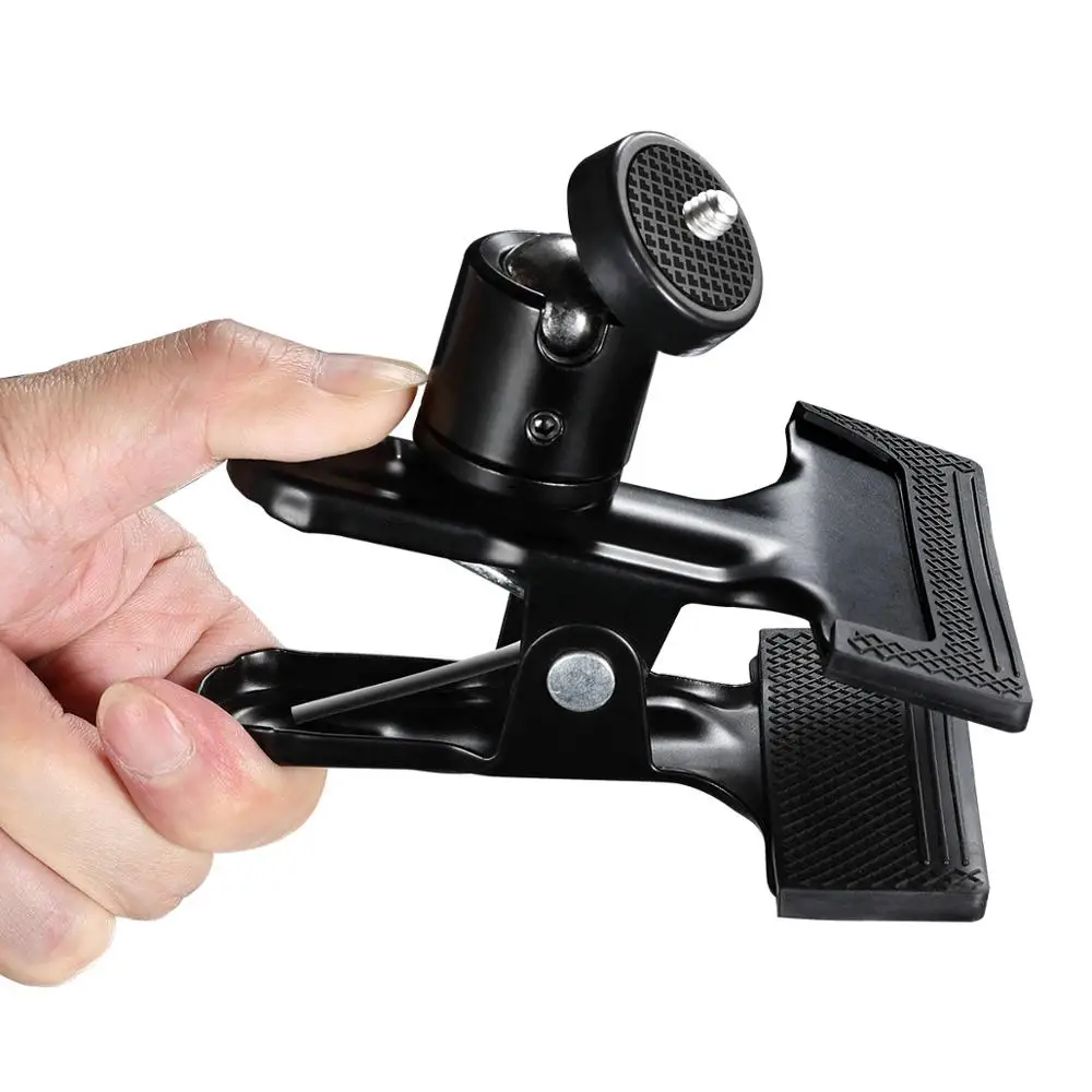 SOONPHO Camera Flash Clip Clamp Holder Mount With Universal  Standard Ball Head 1/4 Screw Light Stand For Photo Studio Accessori