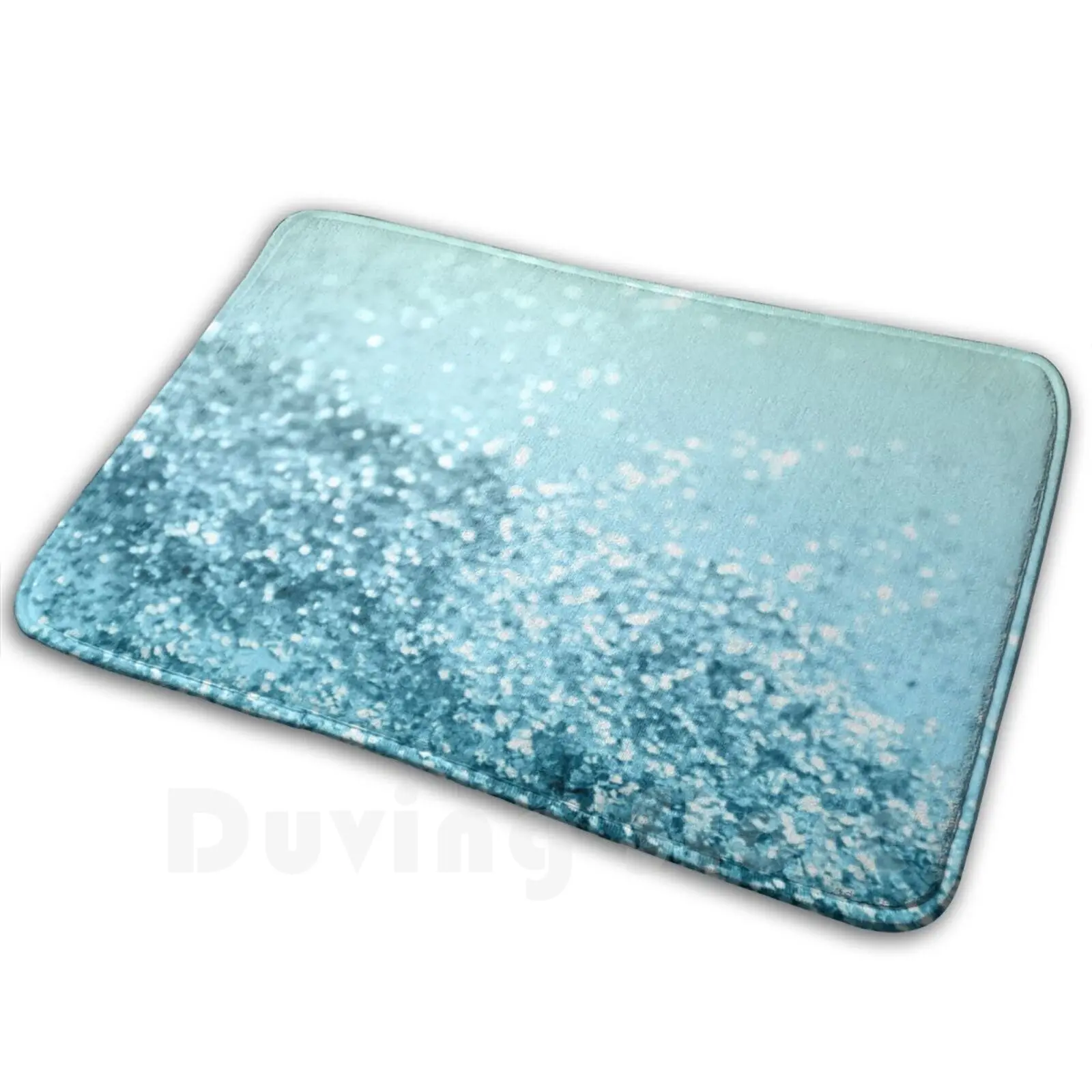 Seafoam Aqua Ocean Mermaid Girls Glitter #3 #shiny #decor #art Mat Rug Carpet Anti-Slip Floor Mats Bedroom Color Digital