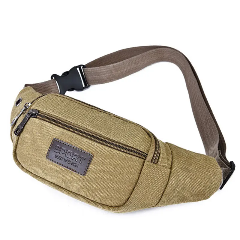 Sports Waist Packs Casual Canvas Hidden Anti-theft Chest Bags Body Running for Men Women Tourist Cycle Crossbody Bag Pocket