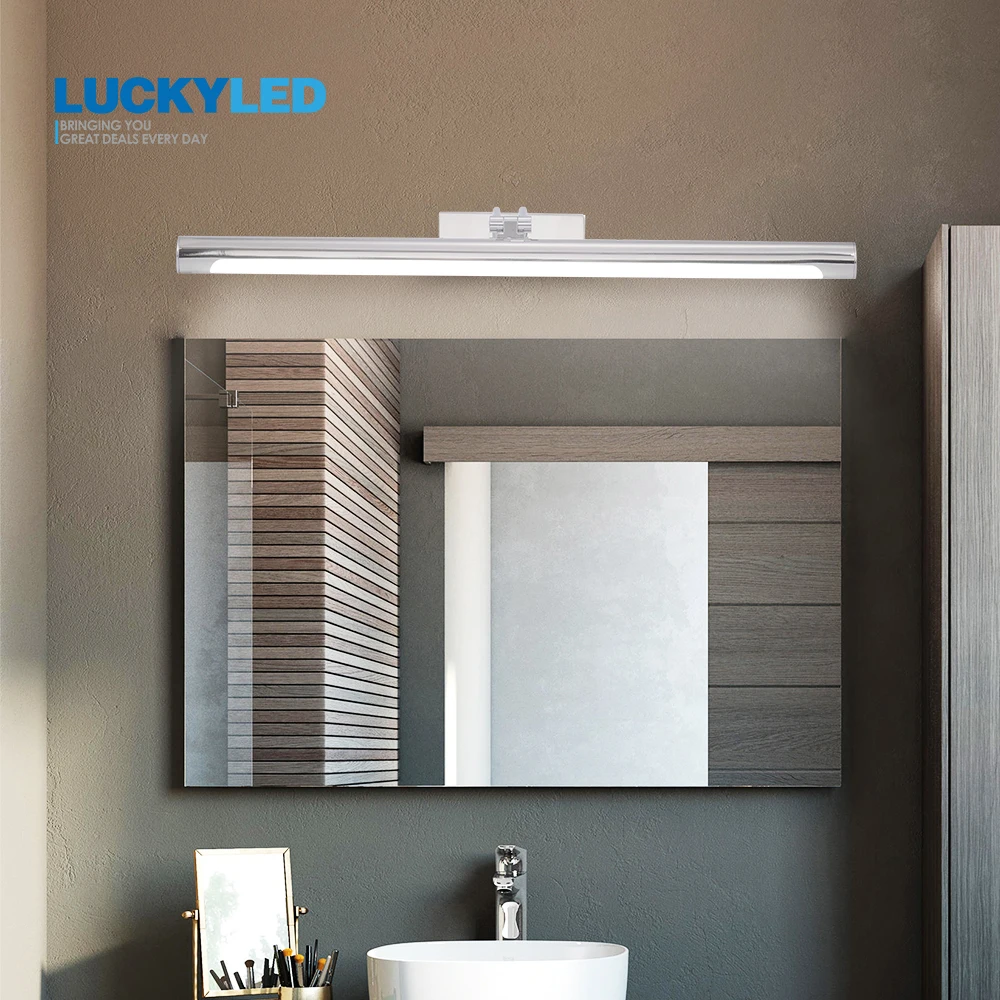 LCUKYELD Led Wall Lights Bathroom Mirror Light 8W 40CM AC 220V 240V 110V Waterproof Sconce Fixture Retro Wall Lamp Black Silver