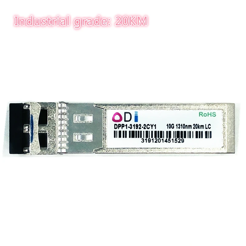 Transceptor de fibra dual SFP, 10G, LC, 20KM, 1310nm, sfp + 20KM, grado Industrial, compatible con Bluetooth, 40-85 Celsius