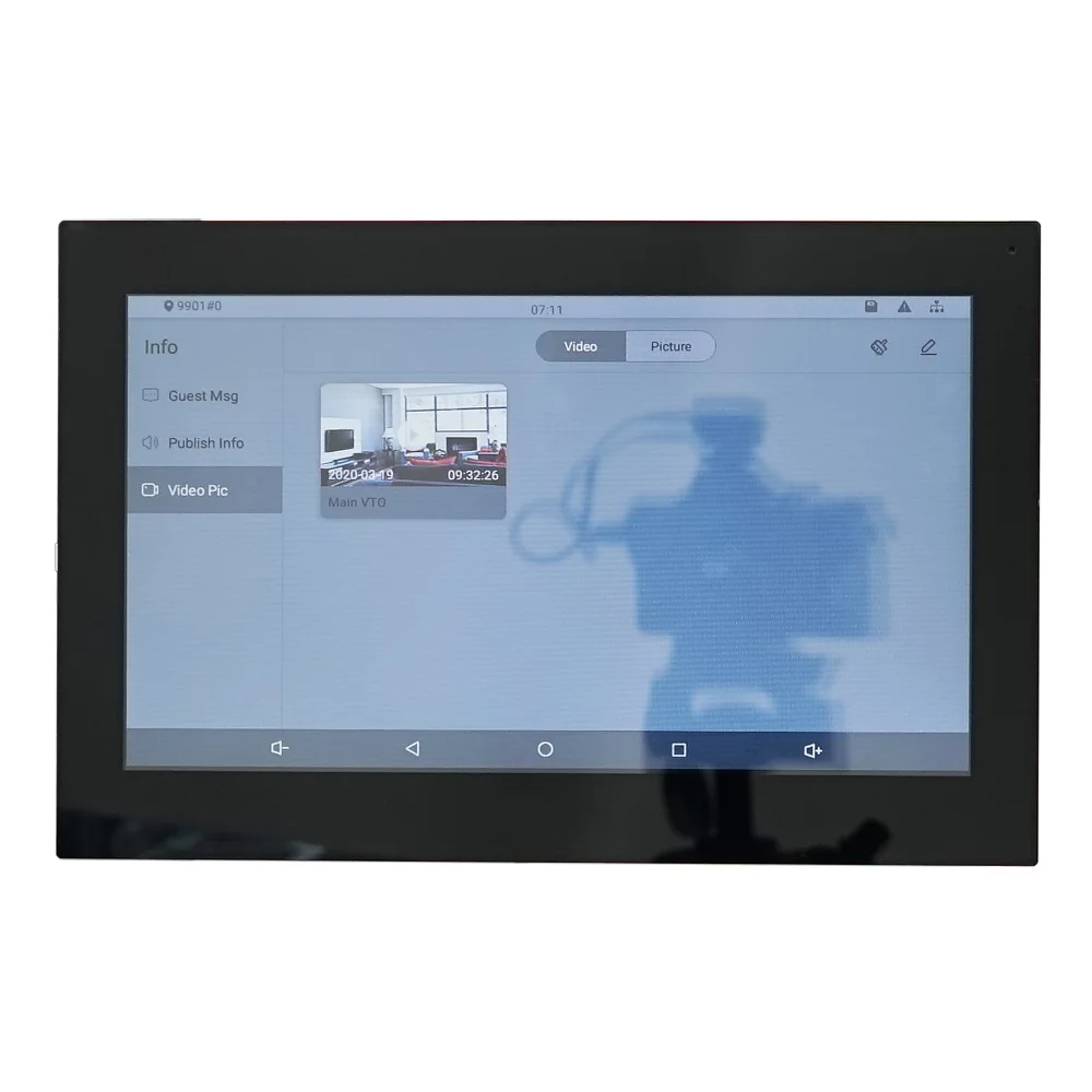 DH VTH5341G-W PoE (stérilisation 3PG) Moniteur intérieur numérique Android 10 pouces, moniteur d\'interphone vidéo, moniteur de sonnette filaire