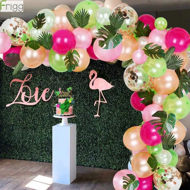 Hawaiian Party Decorations ALOHA Happy Birthday Banner Summer Flamingo Hawaiian Tropical Party Balloon Wedding Baby Shower Decor