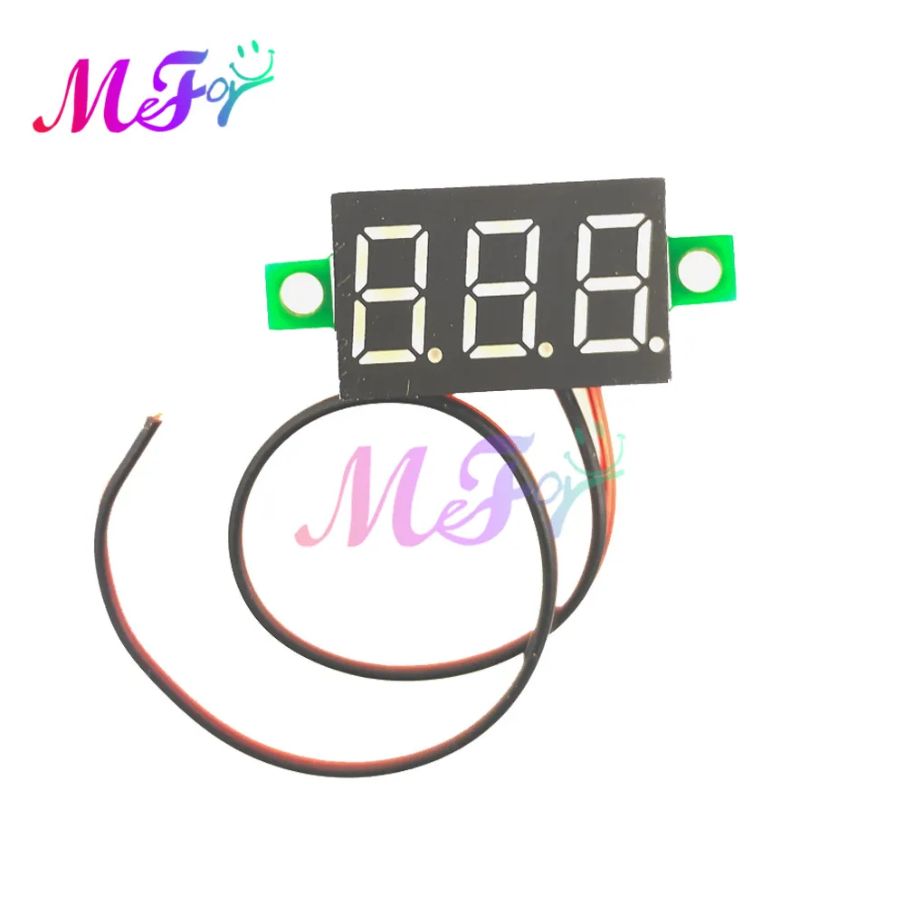 0.36 pollici fai da te Mini voltmetro Tester digitale Test di tensione batteria DC 4.5-30V 2 fili rosso verde blu per Auto LED Display calibro