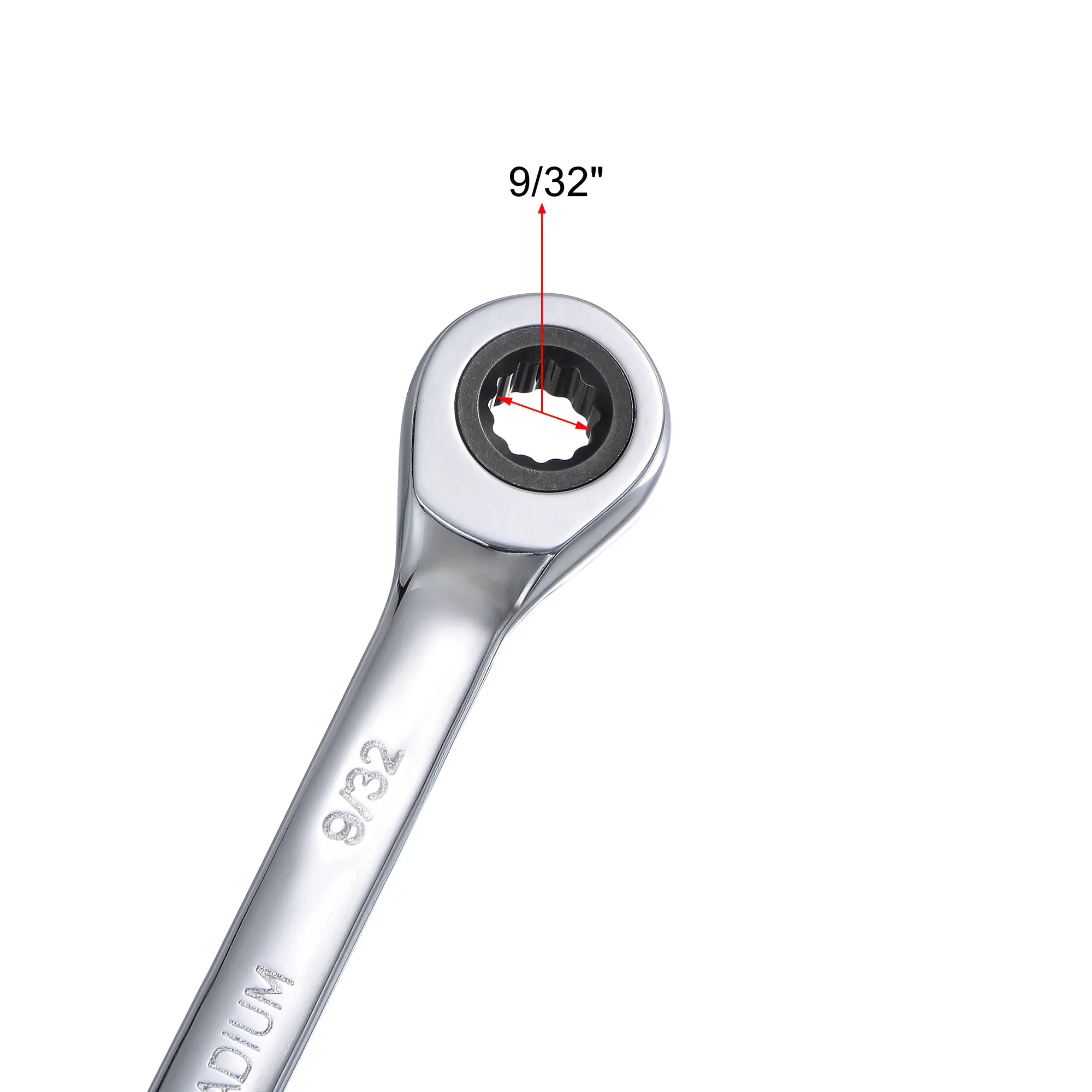 uxcell 9/32 Inch Ratcheting Combination Wrench SAE 72 Teeth 12 Point Ratchet Box Ended Spanner Tools, Cr-V