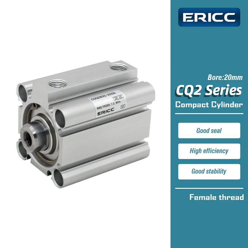 CQ2B20 Series Compact Cylinder Double Acting single Rod Bore 20mm stroke 5-50mm Female Thread CQ2B20-5DZ CDQ2B20-25DZ