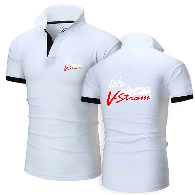 Polo Shirts Men TShirt Motorcycle V-Strom DL 650 Motorsport Team Logo _Suzukies_ Tees Military Style Jersey Golftennis Topshirts