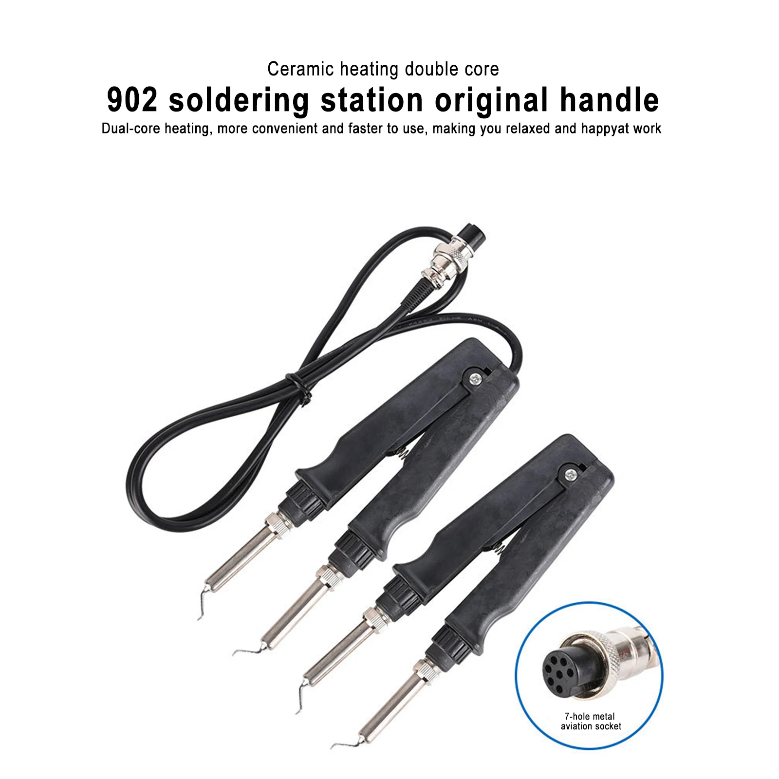 24V Double Soldering Iron Soldering Station Electric Heating Soldering Iron Clamp Tweezers Ceramic Heating Double Core