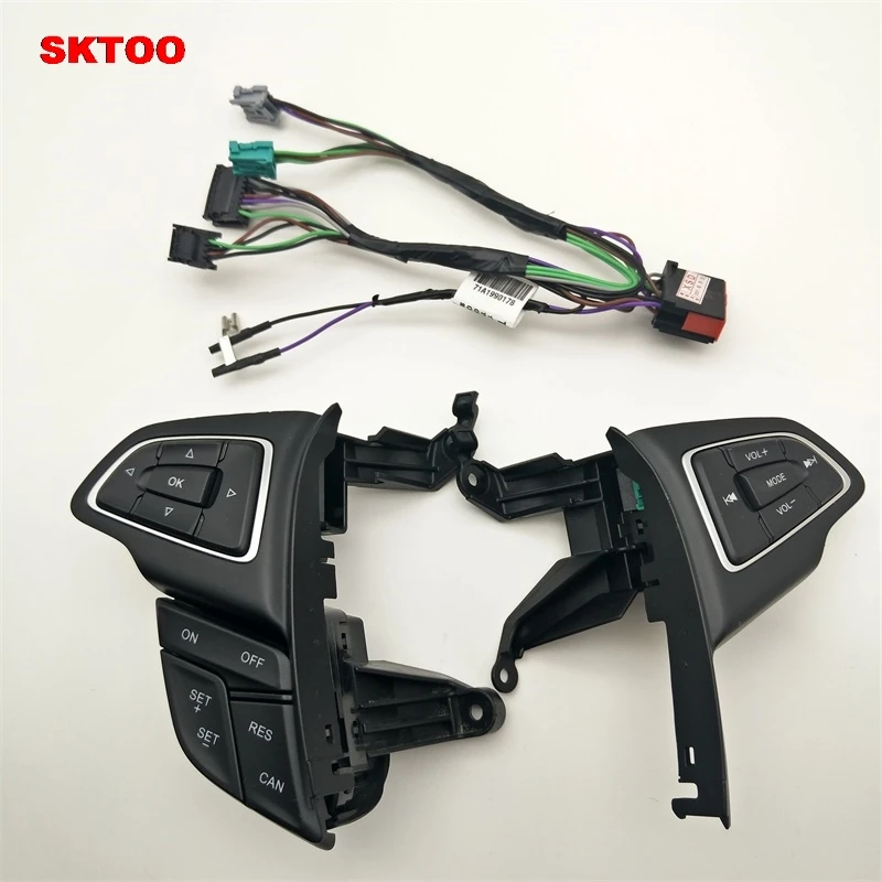 SKTOO For Ford Focus MK3 2015-2017 Kuga 2017 Cruise control switch Multifunction steering wheel button Bluetooth audio button