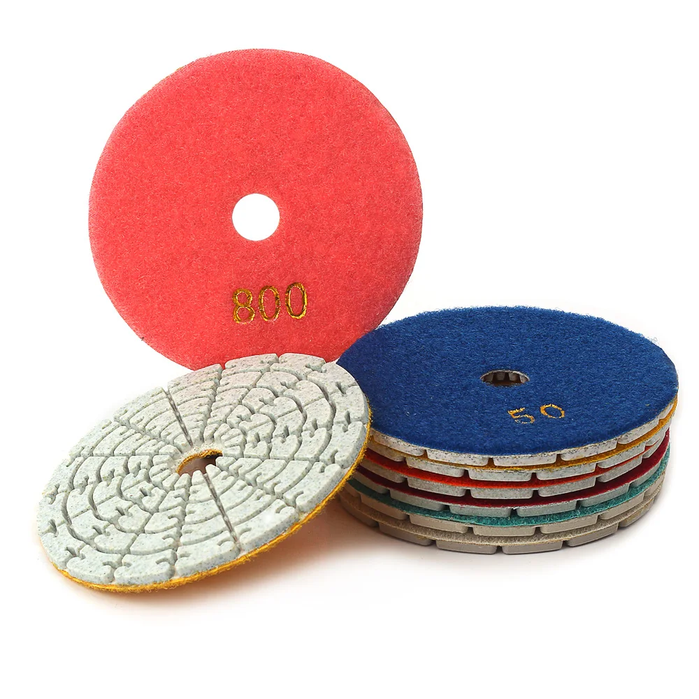 7 pz/lotto 4 "tamponi per lucidatura a secco disco per lucidatura a diamante 100mm tamponi per lucidatura a umido in granito calcestruzzo marmo granito pietra lucidatura
