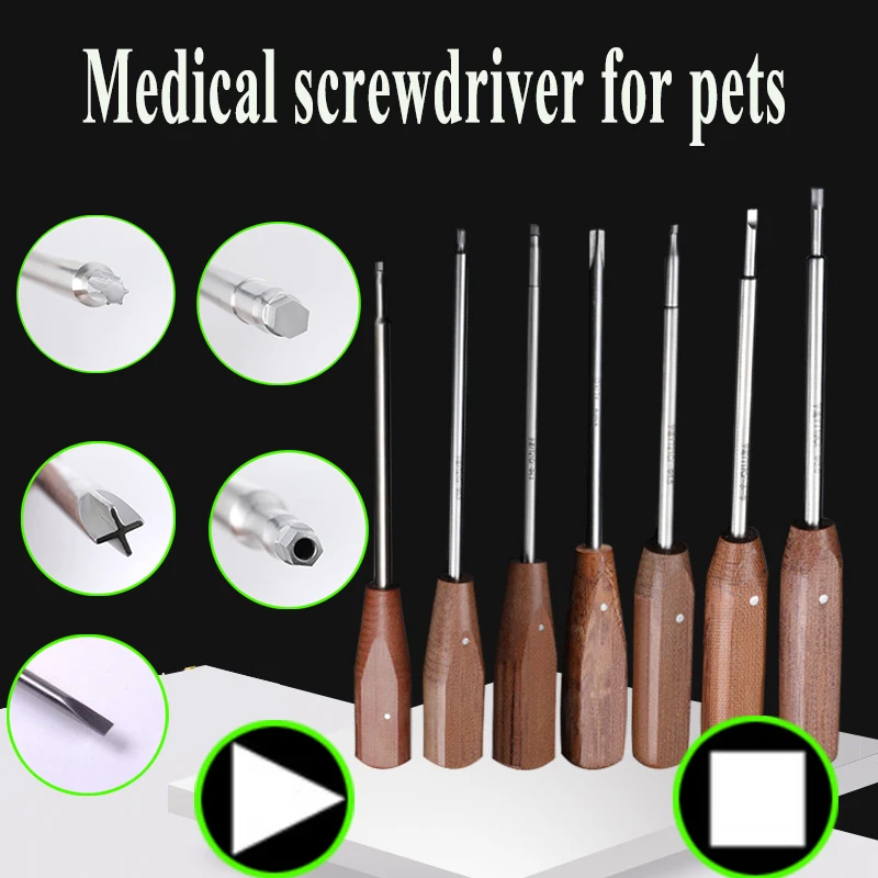 Professional Squre Hollow Triangular Hexagonal Screwdriver Pet Orthopedic Equipment Supplies Clinic Hospital Canine Feline Tools