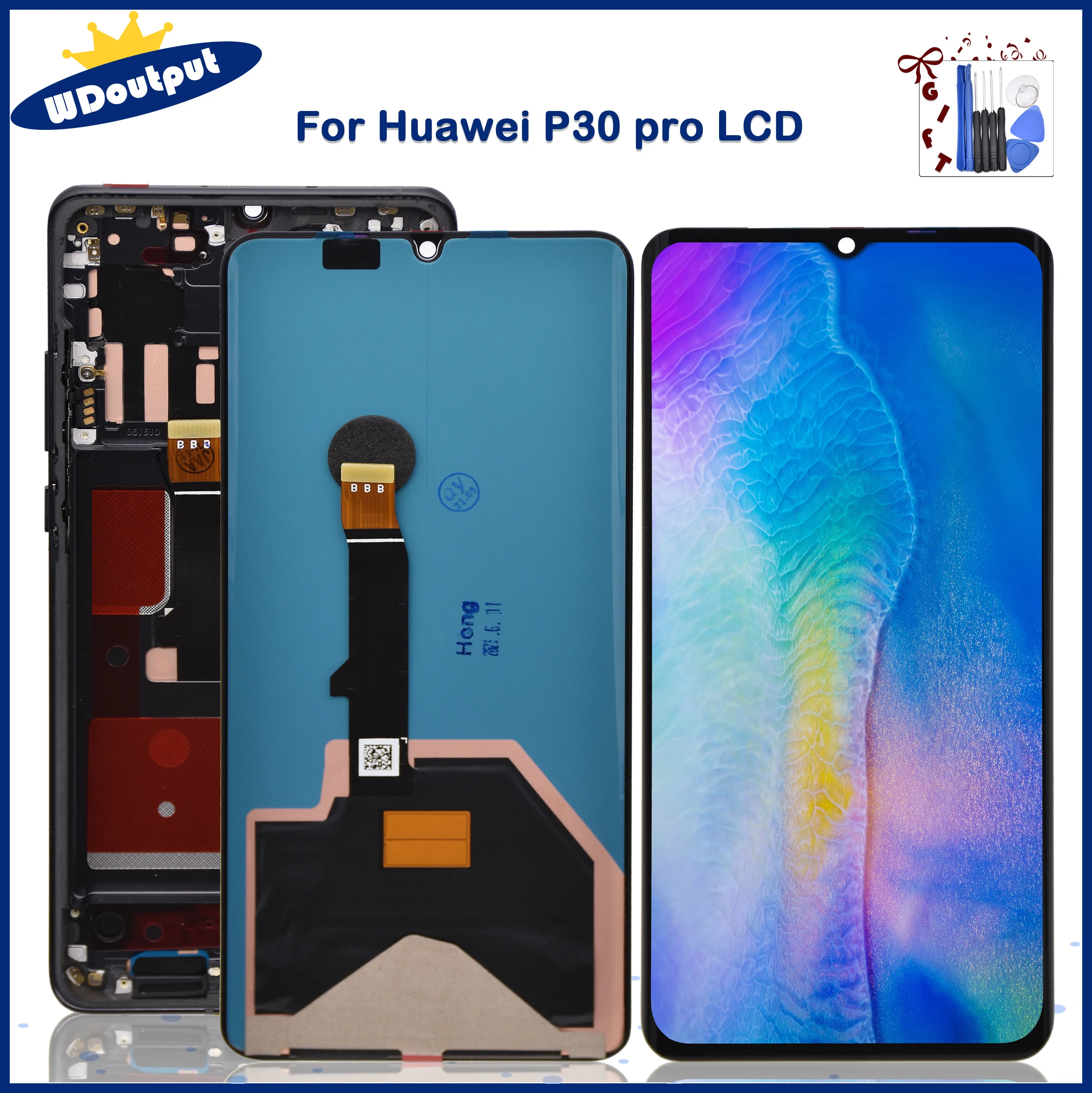 

6,47 "оригинальный Amoled для Huawei P30Pro, ЖК-дисплей, сенсорный экран, дигитайзер, Замена для Huawei VOG-L29 VOG-L09 VOG-L04