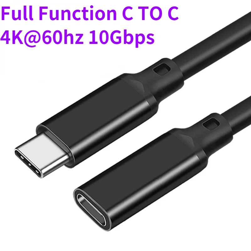 

Type-c 100W Extension Cable C Male To C Female Adapter Cable Projection Screen Audio and Video Cable 16 Core 10Gbps Data Cable