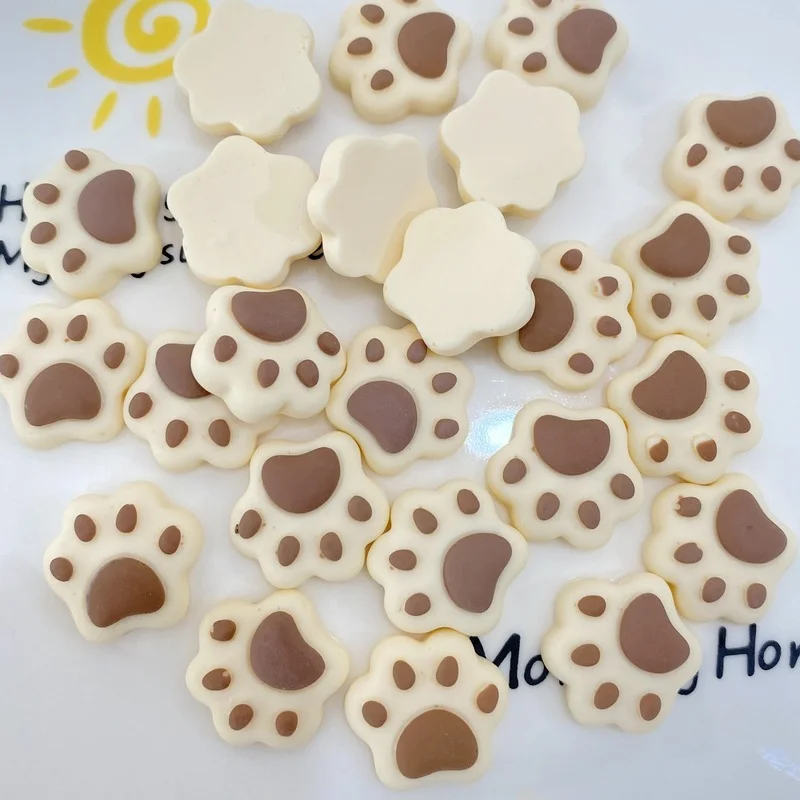 20Pcs Kawaii Bear Paw Flatback Resin Cabochons Embellishments for Scrapbooking Craft DIY Hair Bows Center Accessories Decoration